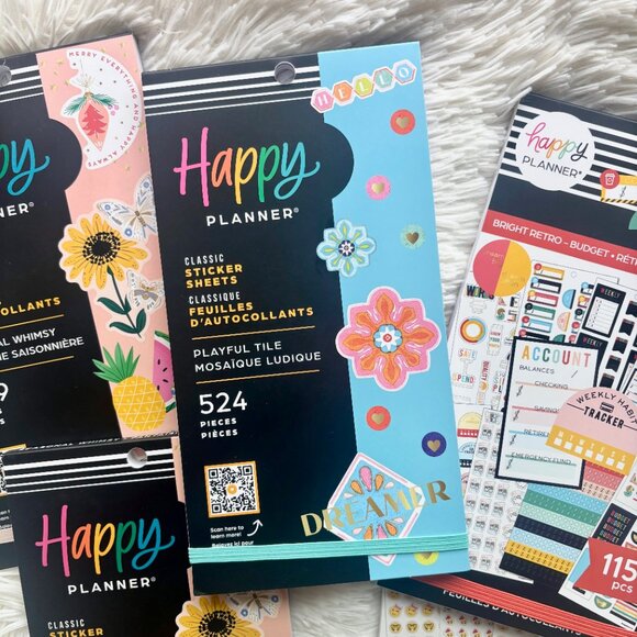 NWT Happy Planner (5) Sticker Books Bundle Seasonal Holiday Tile Emojis Budget - Picture 6 of 11